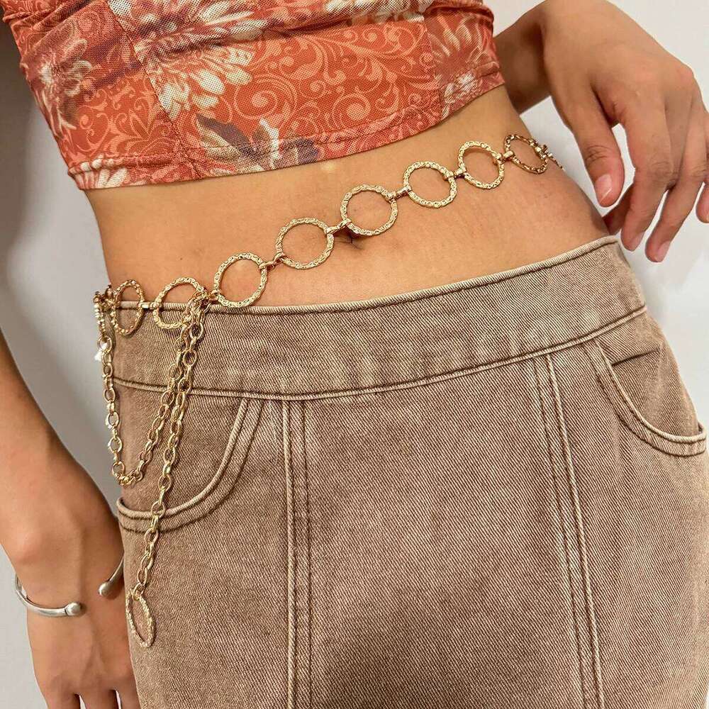 Metal Star Chain Belts Women Cowgirl Western Country Golden Belt Adjustable Concho Waistband for Sweaters Dresses Jeans H260228