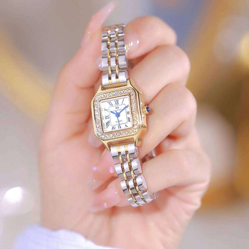 Women Diamond Roman Dial Ladies es Fashion Elegant Stainless Steel Square Quartz Female Wrist H260228