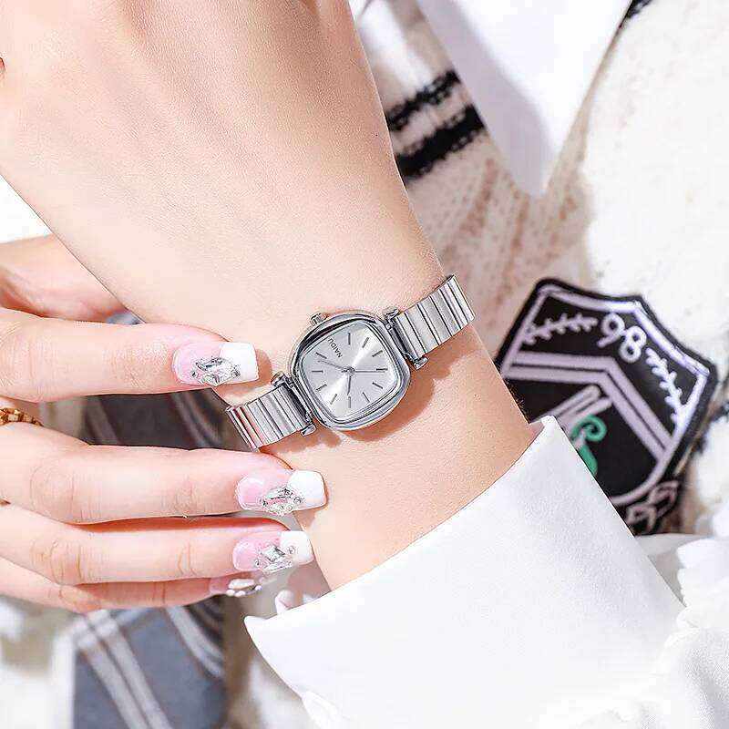 Women's square small plate bamboo strap , fashionable and simple quartz H260228