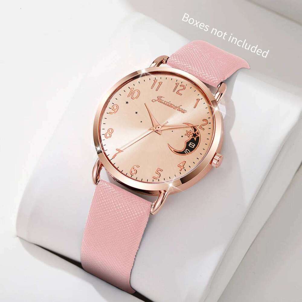 Fashion Moon Dial Women es Casual Leather Strap Quartz for Ladies Clock Reloj MujerWithout Box H260228