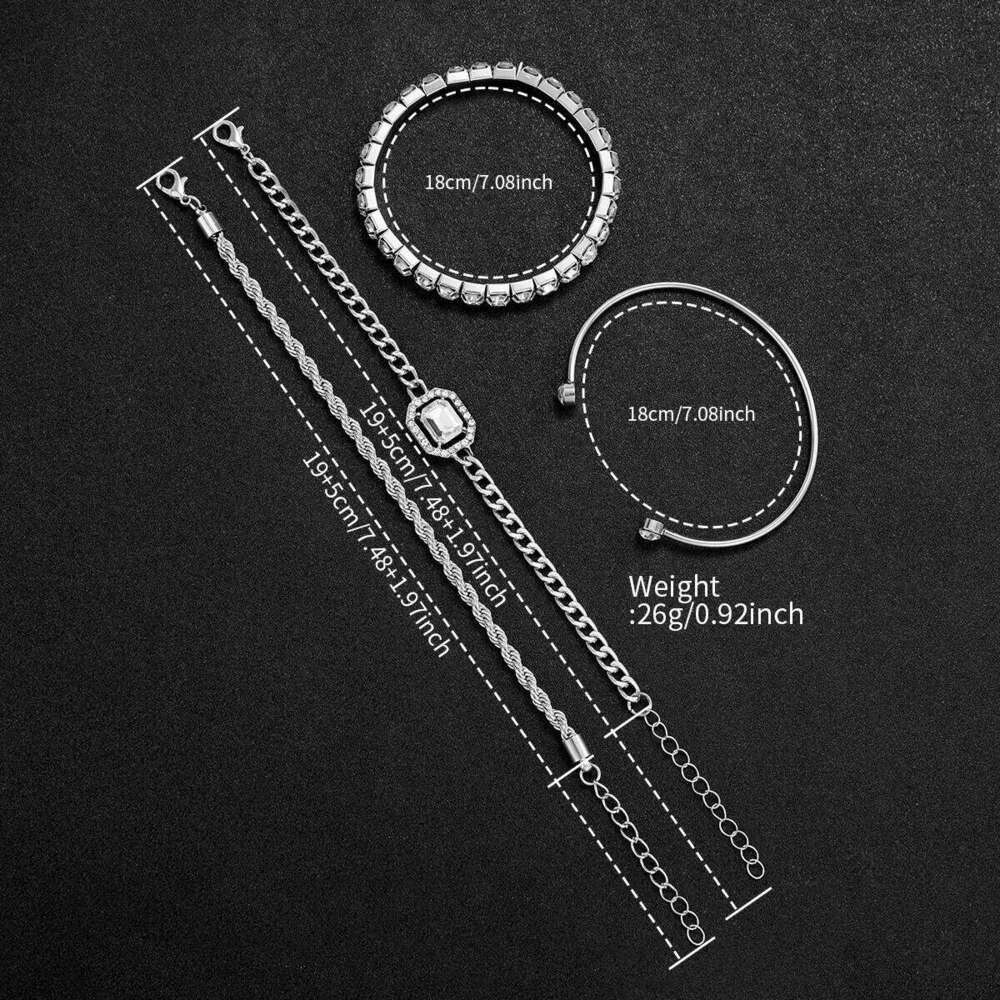 5PCS Diamond Women es Set Ladies Arabic Dial Quartz Wristes Reloj Mujer Without Box H260228