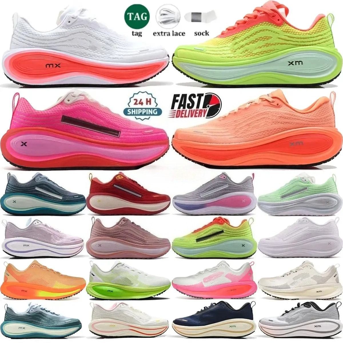 Top-tier Quality Vomeros 18 Plus running shoes men women thick sole ultralight sneakers outdoors comfortable designer sports shoes triple black white gray trainers