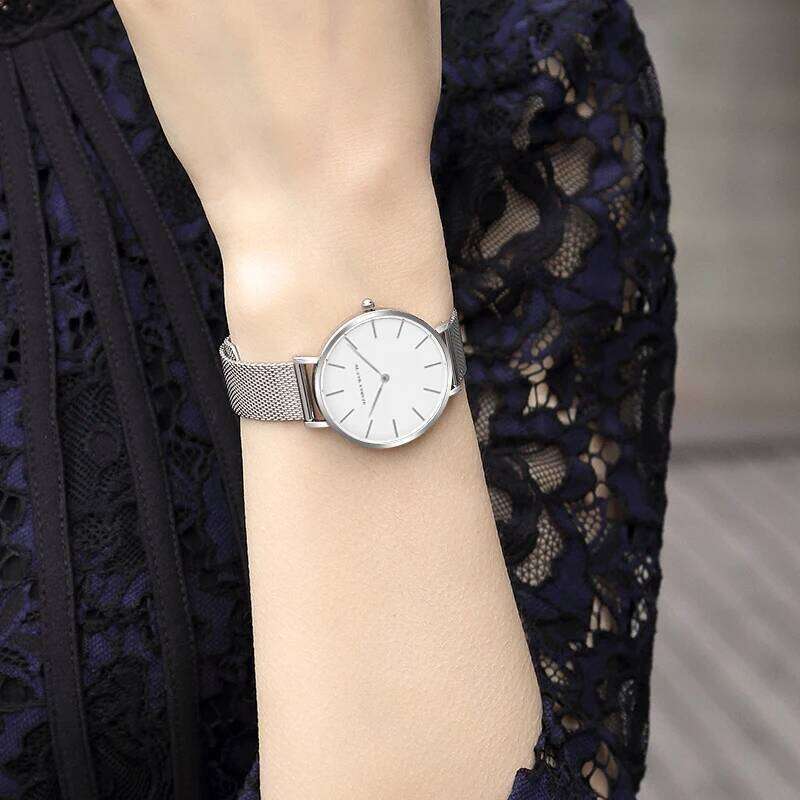 Hannah Martin Women Original Imported Japanese Movement Stainless Steel Mesh Belt Classic Minimalist Wind Rose Gold H260228