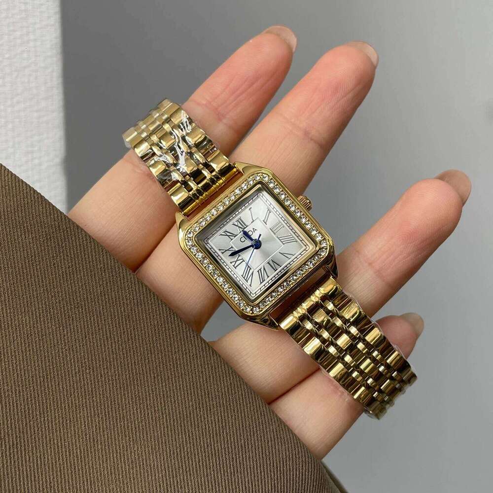 CILOA Square Retro High Quality Workplace Gold Stainless Steel Strap Trendy Fashion Compact Waterproof Quartz H260228