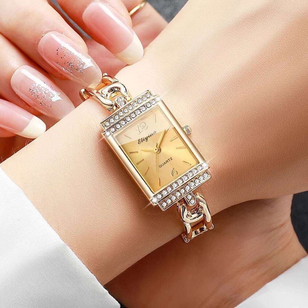 1/4PC Fashion Rhinestone Women es Elegant Ladies Strap Quartz Wrist Reloj Mujer Without Box H260228