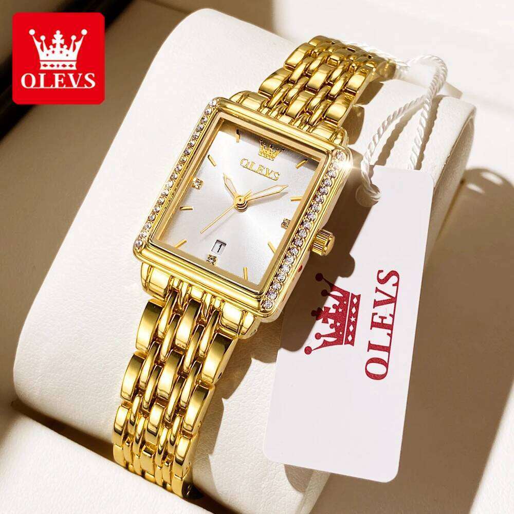 OLEVS 9995 Top Quartz Elegant Diamond Gift Women Automatic Date Waterproof Luminous Relojes Para Mujer H260228