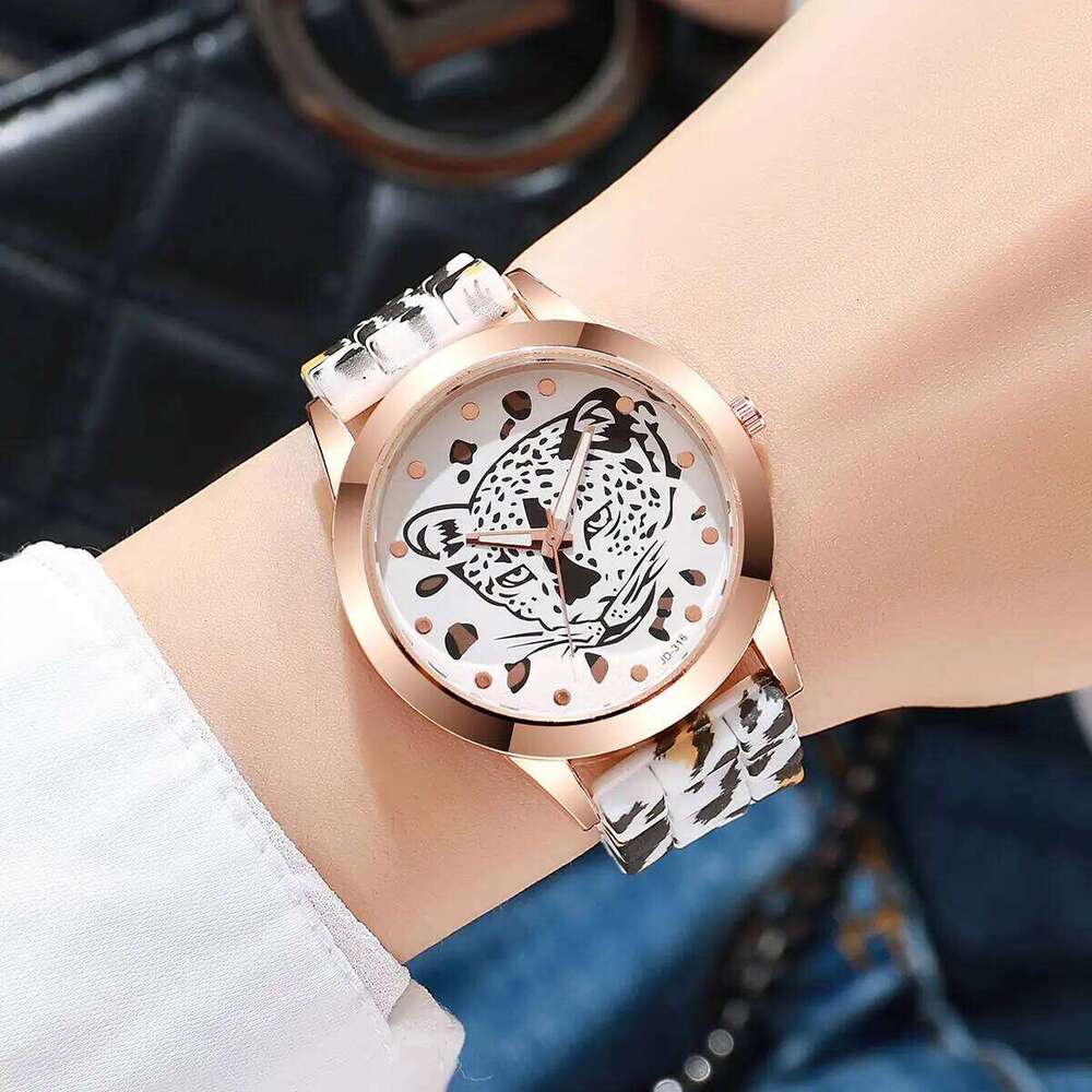 Fashion Leopard Printed Women es Casual Silicone Band Ladies Quartz Wrist Reloj MujerWithout Box H260228
