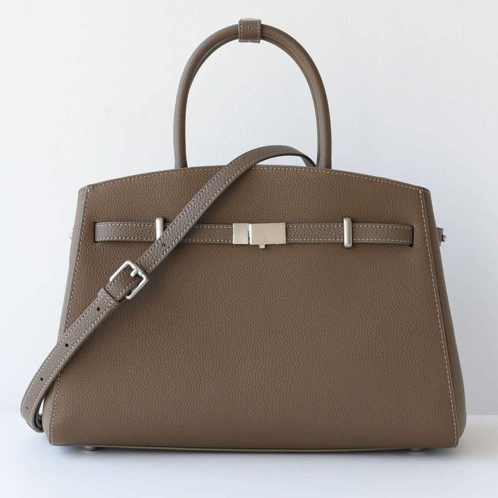 2026 New European and American Fashion Genuine Leather Platinum Tote Briefcase Handbag Shoulder Crossbody Bag for Women