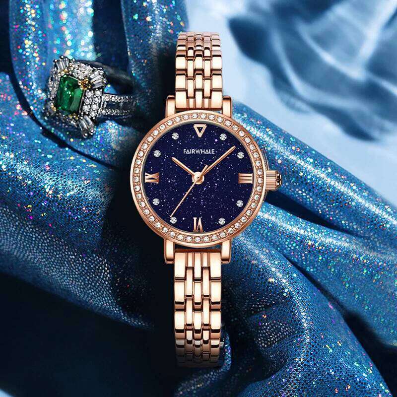 Mark Fairwhale 3250 Fashion Women's Quartz Minimalist Starry Sky Stainless Steel Beautiful Unique es for Women H260228