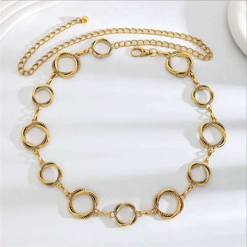 Punk Hip Hop Style All-match chain sun Vintage Metal Womans For Dress Moon High Waist Chain Belt for Women H260228