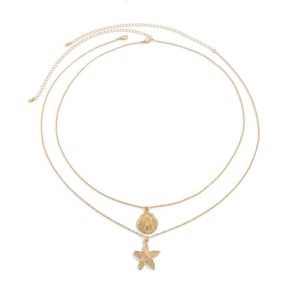 Ingemark Sexy Simple Metal Starfish Scallop Pendant Waist Belly Chain for Women Summer Beach Bikini Vacation Body Jewelry Gift H260228