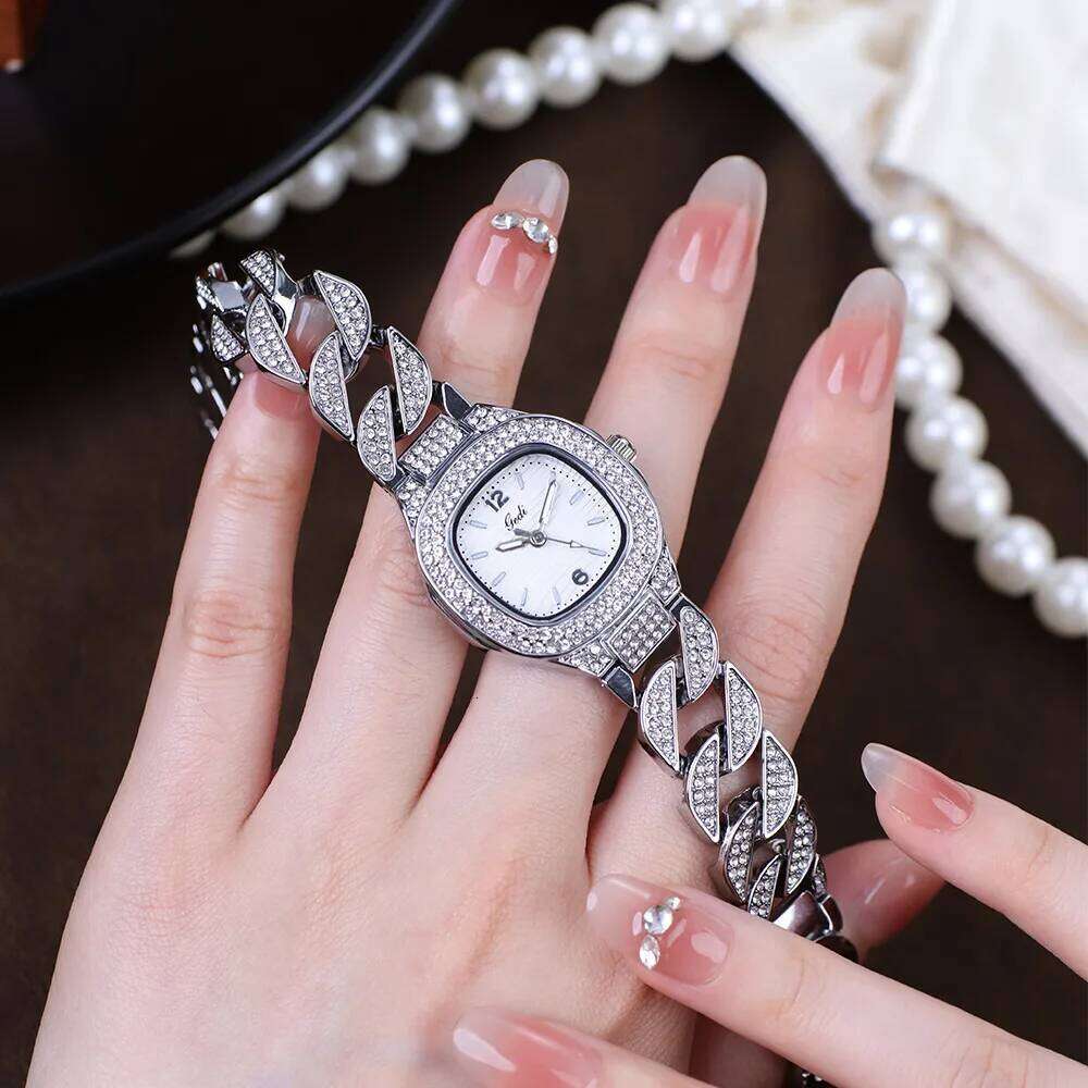 UTHAI CQ508 52103 Light exquisite full diamond women's fashion trend sparkling starry quartz H260228