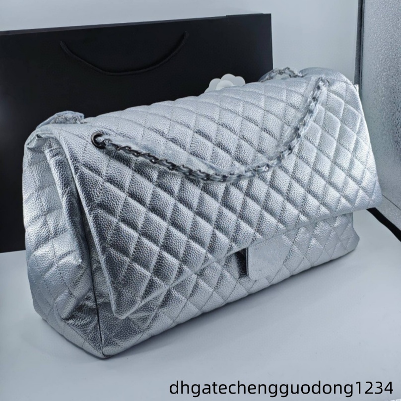 Designer bag Womens shoulder bag luxury genuine leather handbag caviar cowhide bags woman chain Large 46cm women handbags