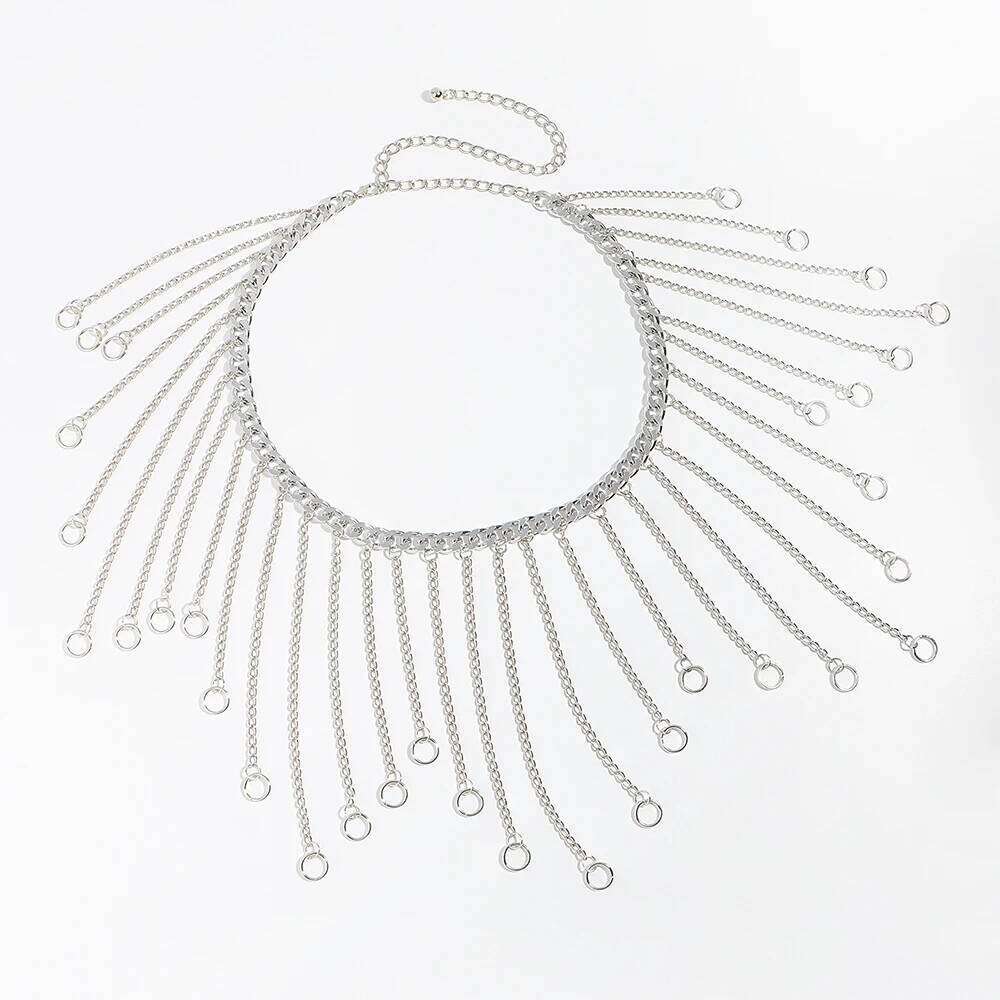 Summer Sexy Ladies Accessories Personality Fashion Body Metal Fringe Pendant Waist Chain Belt H260228