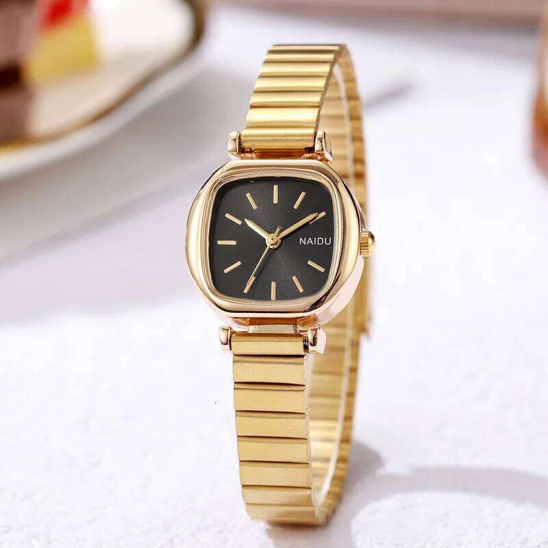 Women's square small plate bamboo strap , fashionable and simple quartz H260228