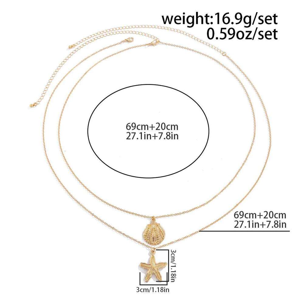 Ingemark Sexy Simple Metal Starfish Scallop Pendant Waist Belly Chain for Women Summer Beach Bikini Vacation Body Jewelry Gift H260228