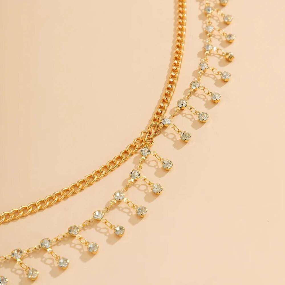 Ingemark Sexy Rhinestone Star Tassel Pendant Waist Belly Belt Chain for Women Summer Bikini Rave Body Jewelry Y2K Accessories H260228