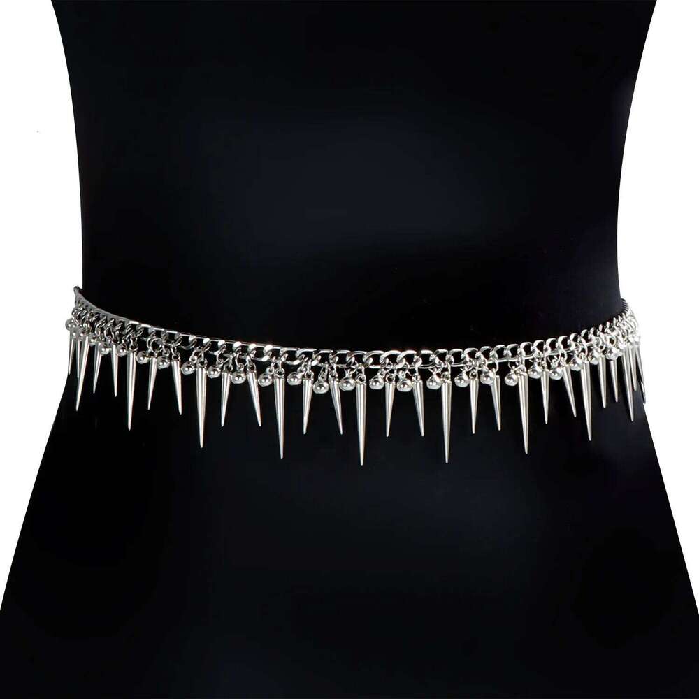 Cross Border Jewelry Personalized Punk Spike Rivet Pendant Waist Fashion Minimalist Versatile Body Chain Belt H260228