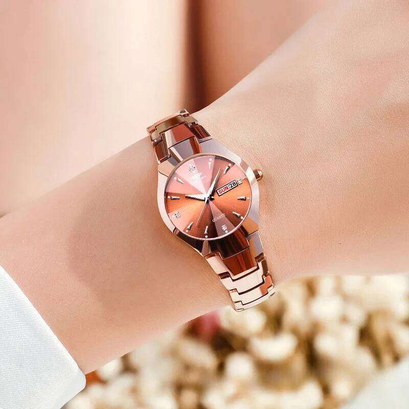 Ladies , niche simple double calendar high-value quartz H260228