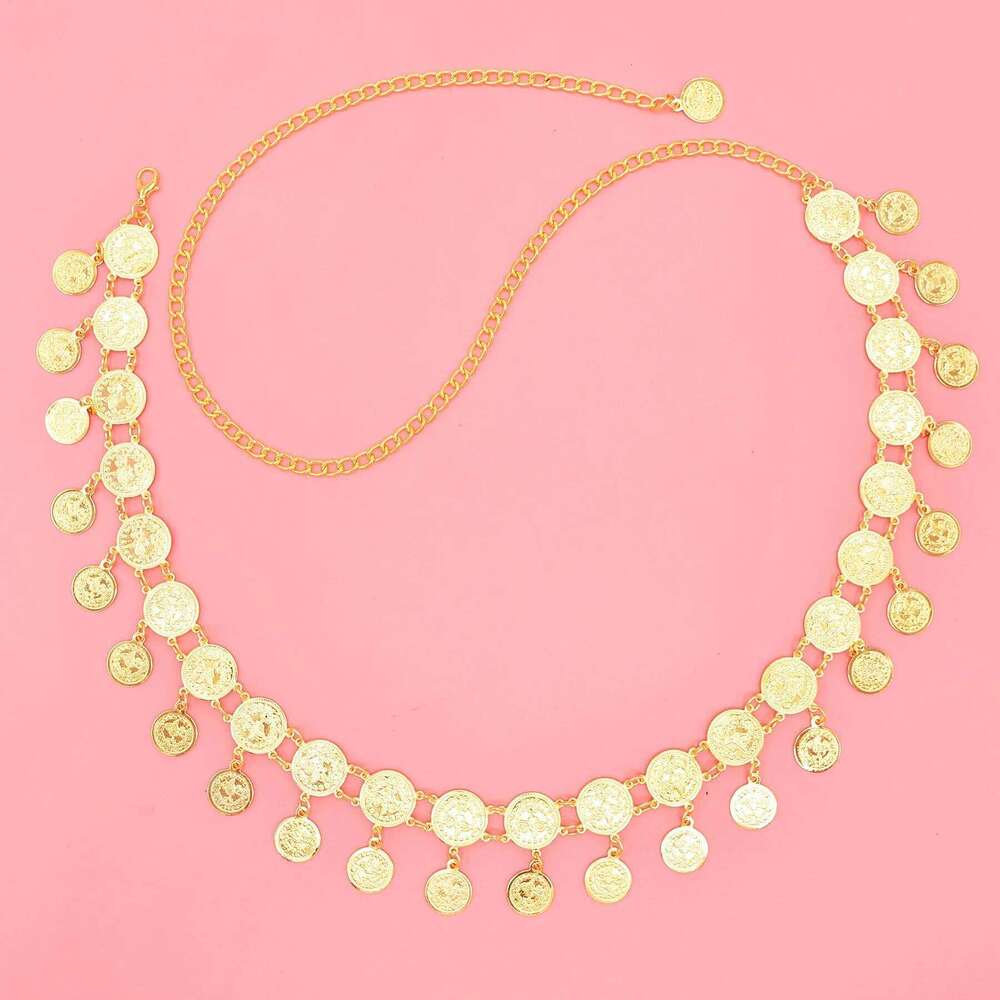 Luxury Golden Coins Tassel Waist Chain For Women Fashion Metal Carved Body Belly Trendy Jewelry Accessories Female Gifts H260228