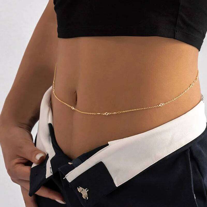 Minimalism Belly Chains for Waist Charm Women Body Chain Jewelry Vintage Trend Beach Vacation Accessories H260228