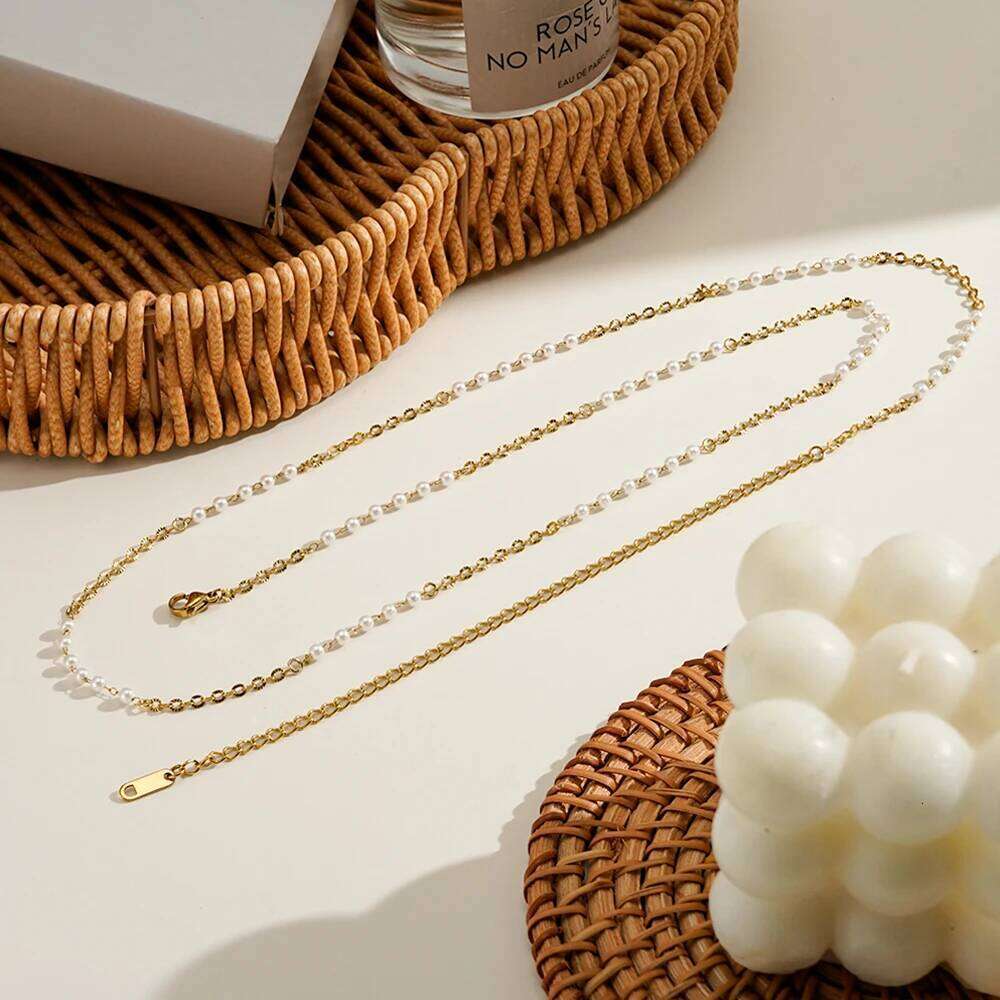 ENFASHION Waist Imitation Pearl Belly Chain For Women's Stainless steel 18K Gold Plated Hight Street Jewelry O250009 H260228