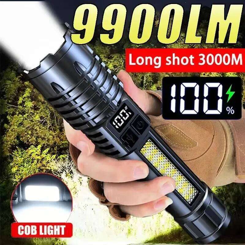 BALDR Super Bright LED Flashlight TYPE-C Rechargeable Flash with COB Side Light Powerful Torch for Outdoor Camping Fishing Z260301