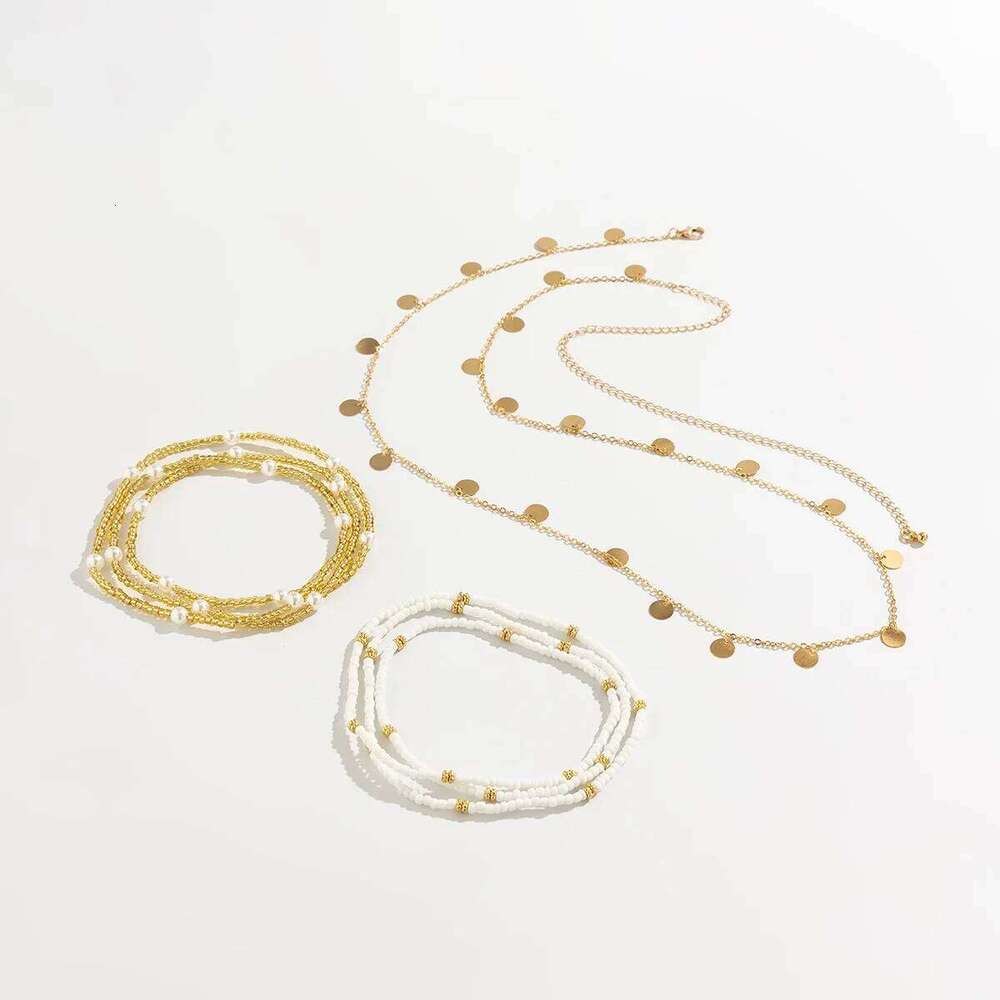 Bohemian Sequin Rice Multi-layer Waist Pendant Elastic Seed Bead Belt Chain Women's Body Jewelry Accessories H260228