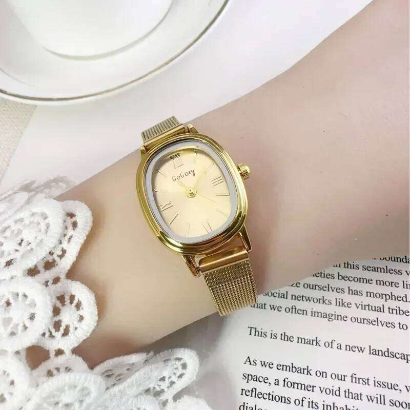 Women Oval Dial Stainless Steel Adjustable Strap Quartz Wristes Gift Relojes Para Mujer Wholesale Dropshipping H260228