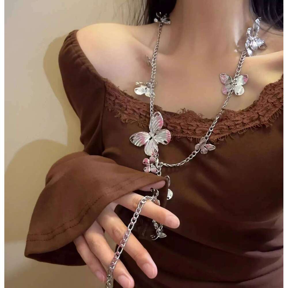 Exquisite Long Tassel chian Butterfly Chain for Women Silver color Metal Belt Lady Body Chains Waist Strap Accessories H260228