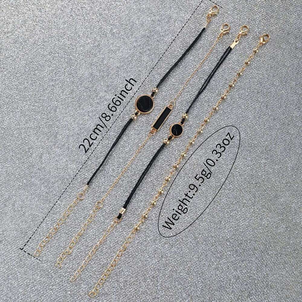 5PCS/Set Women's Fashion Starry Sky Dial Leather Band Quartz es Turquoise s Set H260228