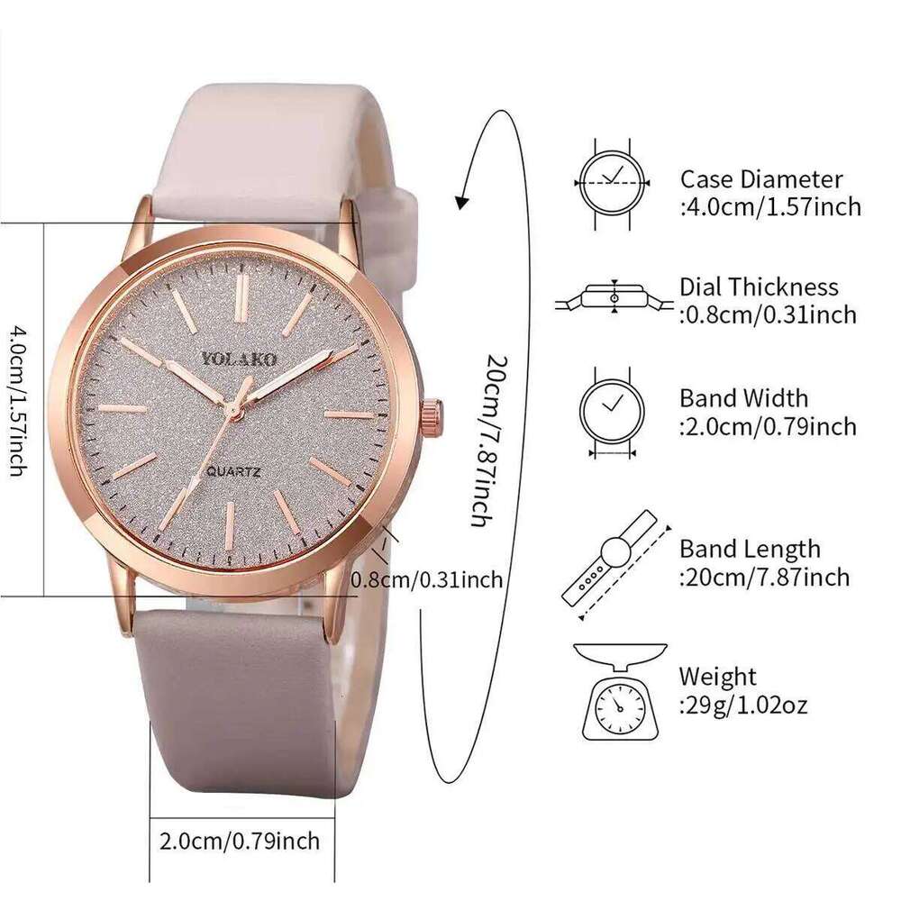 5PCS/Set Fashion Women es Simple Leather Strap Quartz Wrist Pearls Jewelry Set Reloj MujerWithout Box H260228