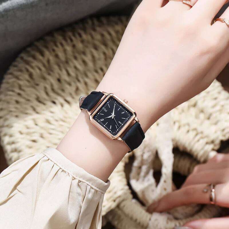Women es Fashion Square Arabic Dial Quartz Casual Leather Strap Ladies Wristes Clock Gift Reloj Mujer H260228