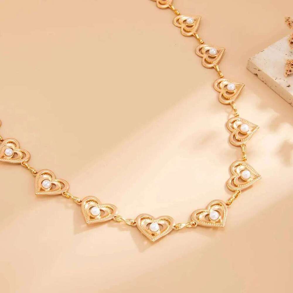 Ingemark Elegant Heart Imitation Pearl Waist Chain Women Summer Beach Bikinis Sexy Adjustable Belt Festival Body Jewelry H260228