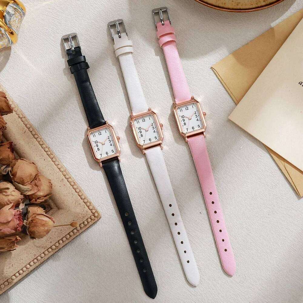Fashion Rectangle Arabic Dial Women Quartz es Casual Leather Strap Wrist Ladies Clock Reloj Mujer H260228