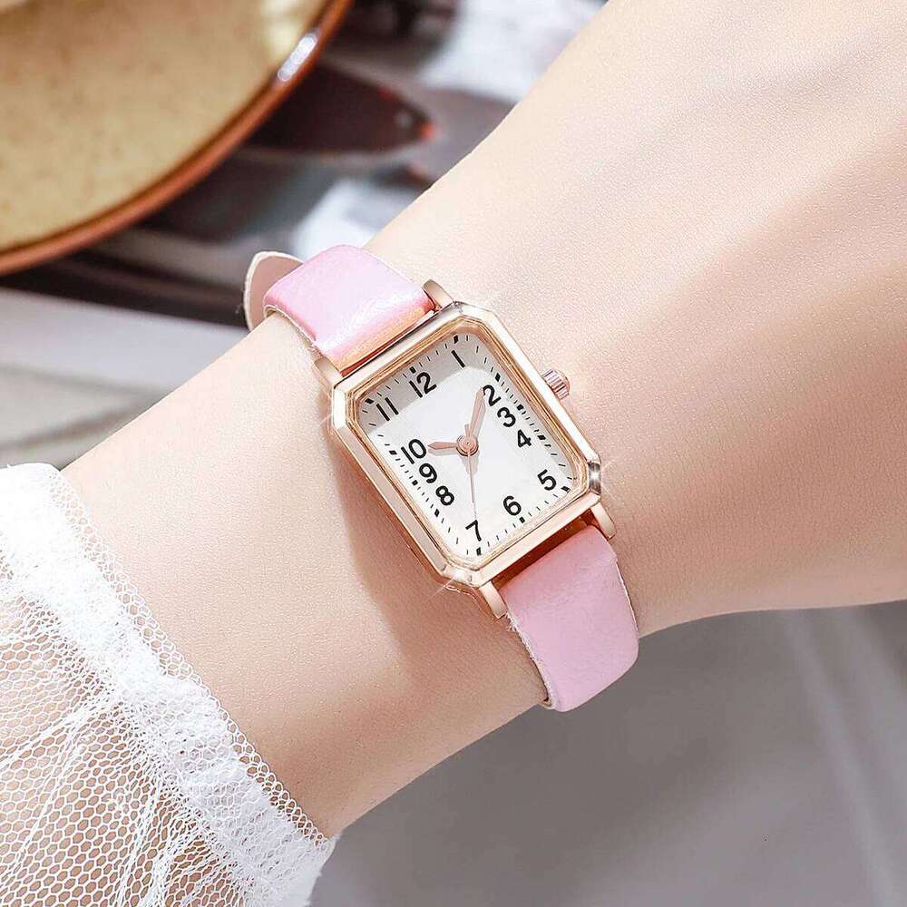 Fashion Rectangle Arabic Dial Women Quartz es Casual Leather Strap Wrist Ladies Clock Reloj Mujer H260228