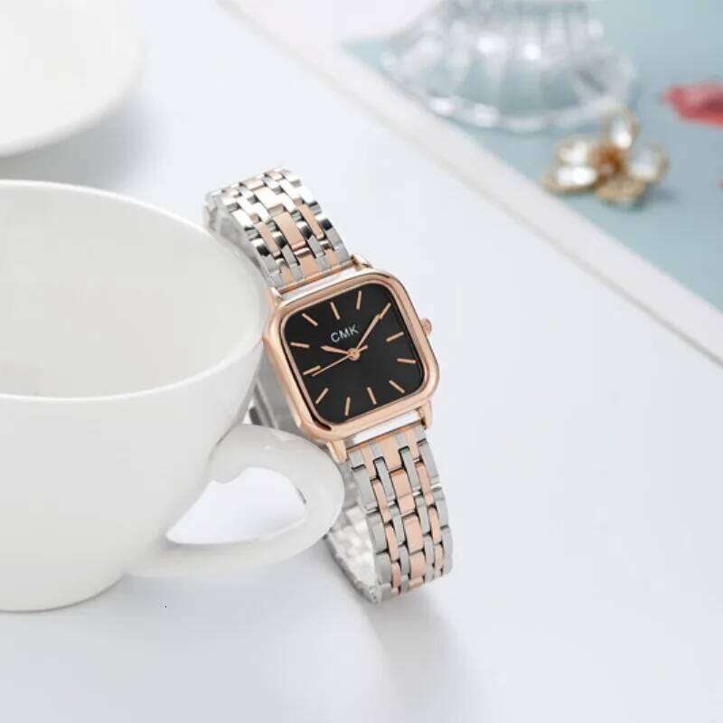 Women's Multi functional Student Square Quartz Adjustable Stainless Steel Strap H260228