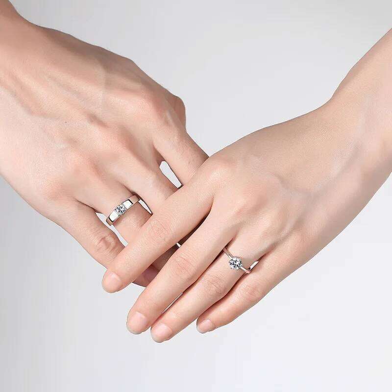 S925 Zircon for Men Women Korean Four Claw Sterling Silver Jewelry Simple Couple Open Ring H260228