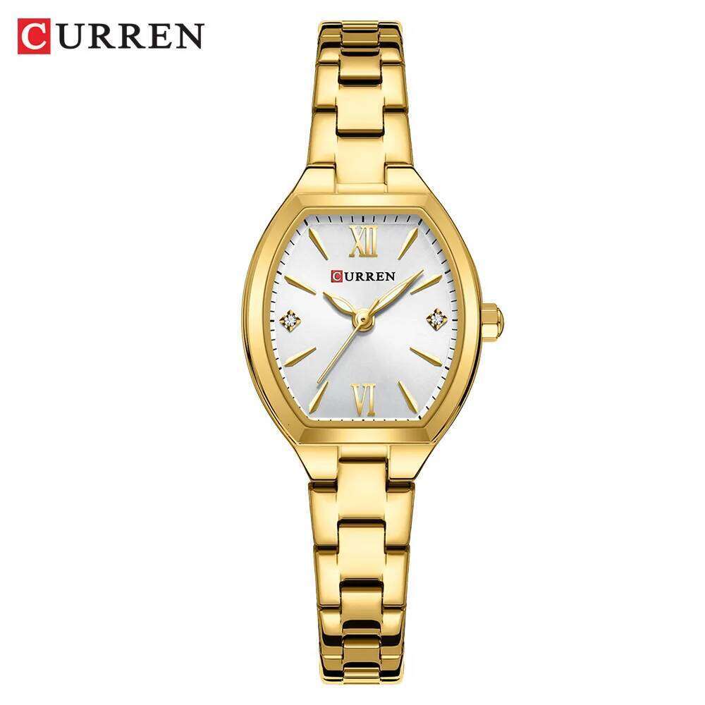 CURREN 9112 Gold Exquisite Women's Stainless Steel Quartz Waterproof reloj mujer H260228