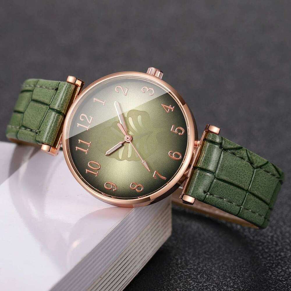 Fashion Leaf Dial Women Wrist Elegant Leather Strap Quartz For Ladies Clock Reloj Mujer Without Box H260228
