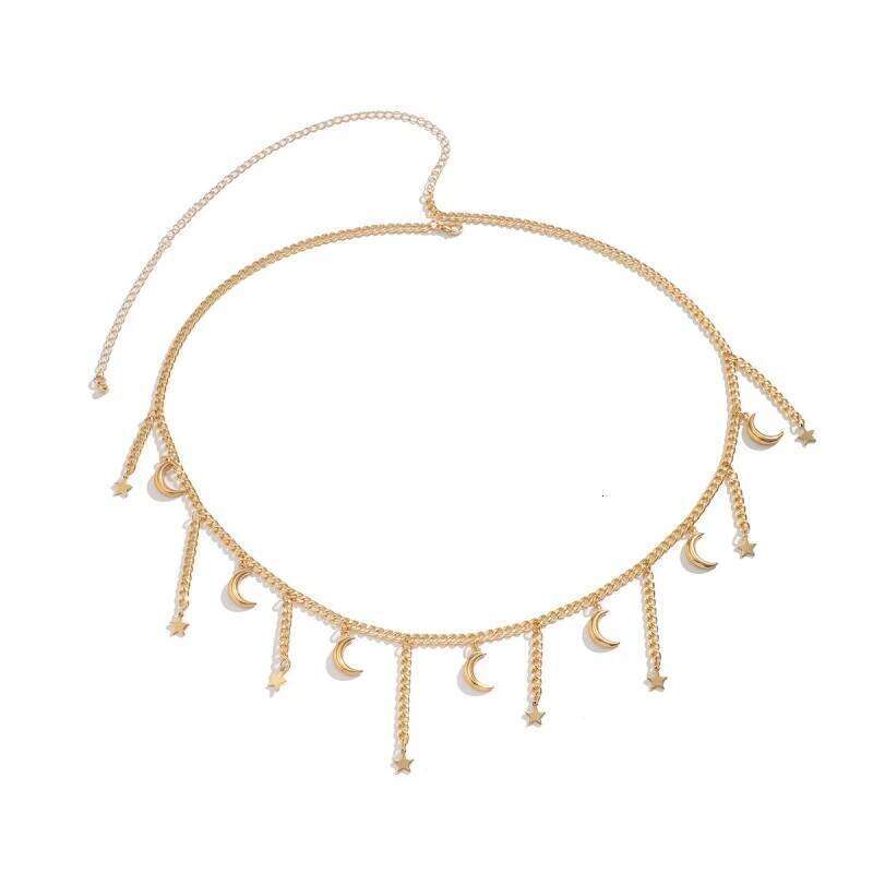 Sexy Bikini Multilayers Star Waist For Women Men Beach Handmade Rhinestone Moon Belly Chains Waistbeads Boho Jewelry H260228