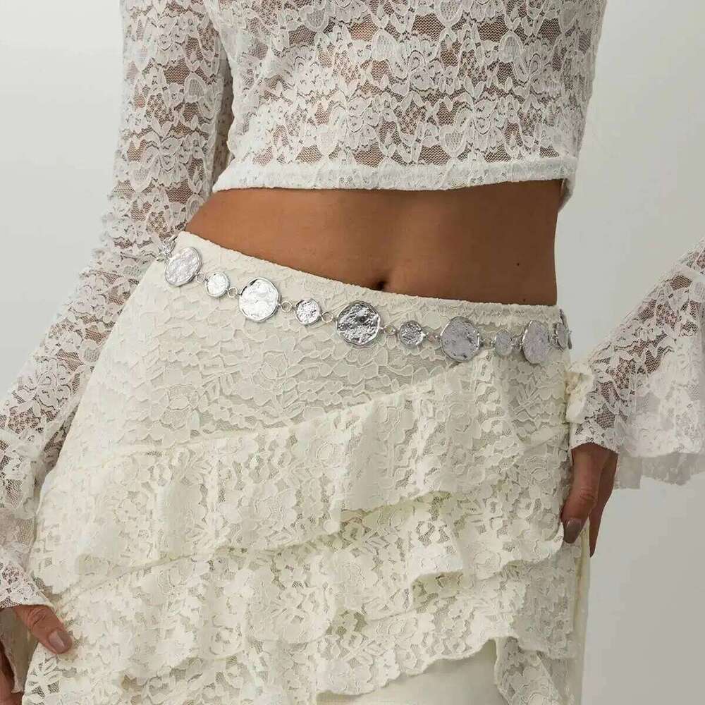 Punk Gold Color Round Belly Waist Chains Women Summer Vacation Sexy Bikini Dress Body Chain Fashion Jewelry Accessory H260228