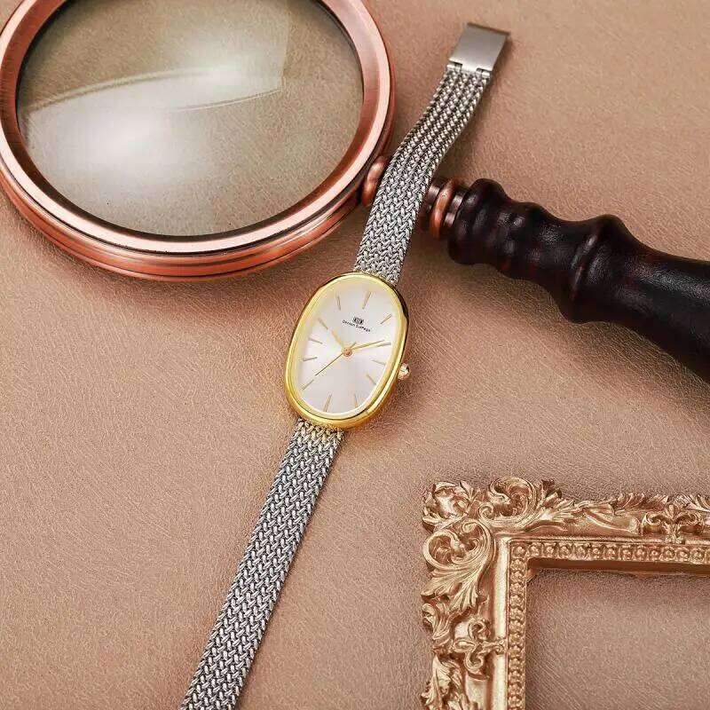 Cross border es, niche, , high-end, oval shaped dial with dotted diamonds, fashionable hot selling es H260228