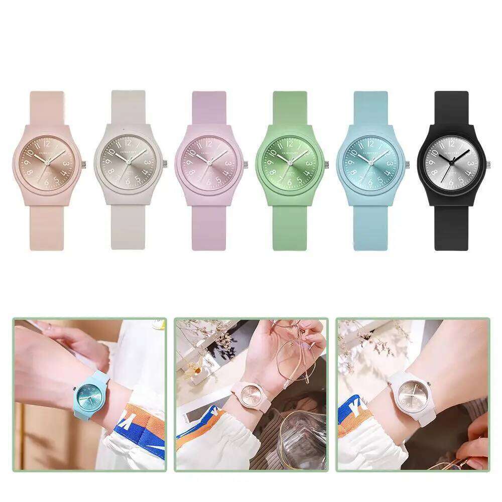 1pc Candy Color Wrist es For Fashion Quartz Silicone Band Dial Women Wathes Casual Ladies Relogio K2B7 H260228
