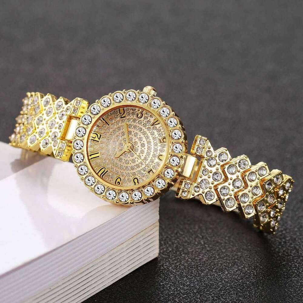 Luxury Full Diamond Women es Elegant Arabic Dial Wrist For Ladies Clock Reloj Mujer Without Box H260228