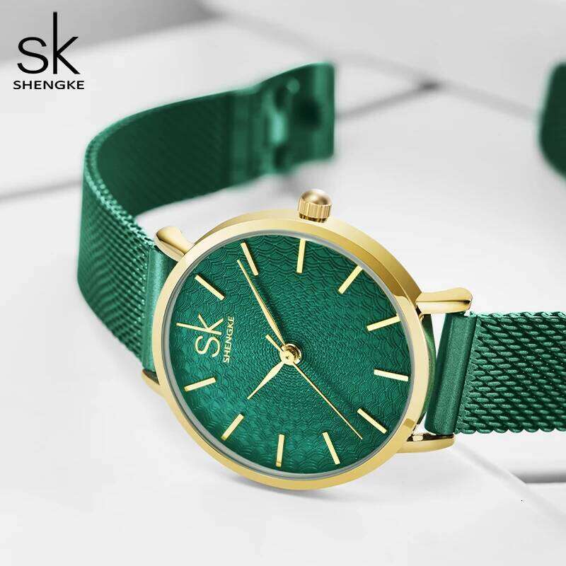 SK Super Slim Sliver Mesh Stainless Steel es Women Top Brand Casual Clock Ladies Wrist Lady Relogio Feminino H260228