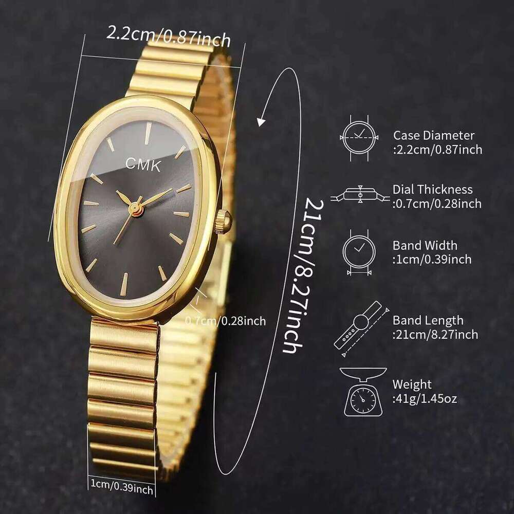 Fashion Ultra-thin Strap Women es Oval Dial Analog Quartz Wrist Girls Clock Reloj MujerWithout Box H260228