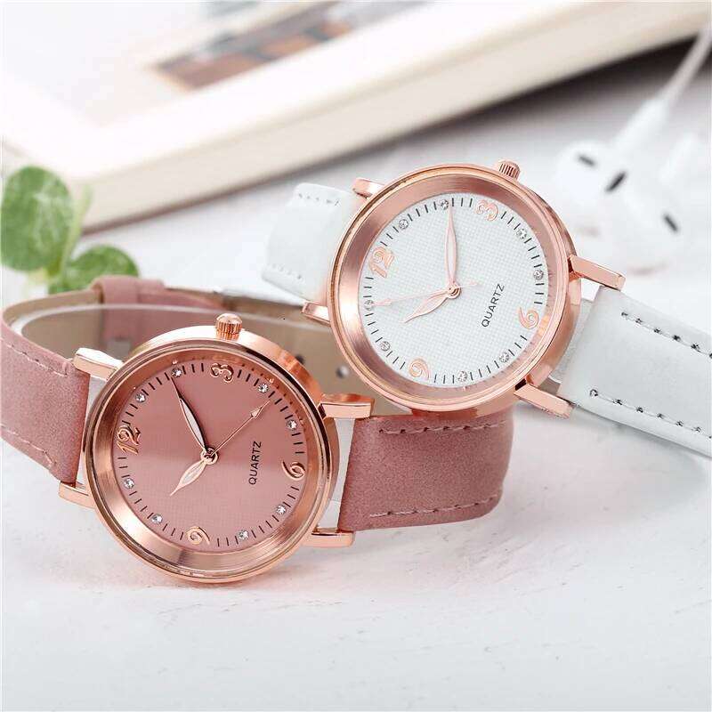 Fashion Arabic Dial Women's Casual Leather Band Analog Quartz es H260228