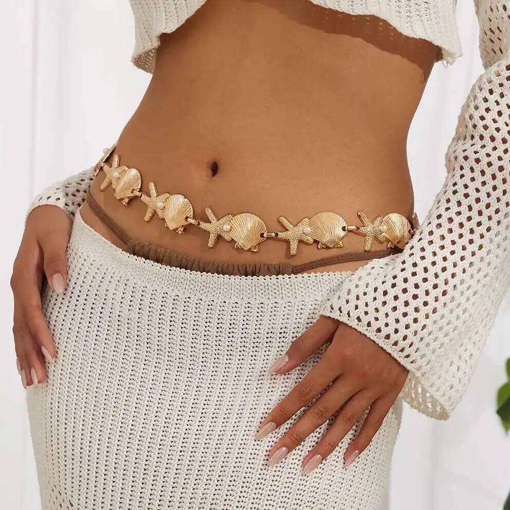 IngeSight.Z Vintage 3 Styles Imitation Sapphire Metal Chain Women Summer Boho Ethnic Sexy Waist Chains Jewelry Accessories H260228