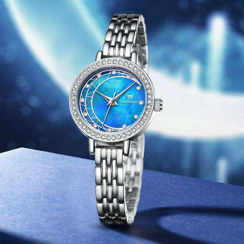 Mark Fairwhale 3400 Elegant Women's Quartz Moon Dial Lady Waterproof Stainless Steel Strap Fashion Women Casual Wrist H260228